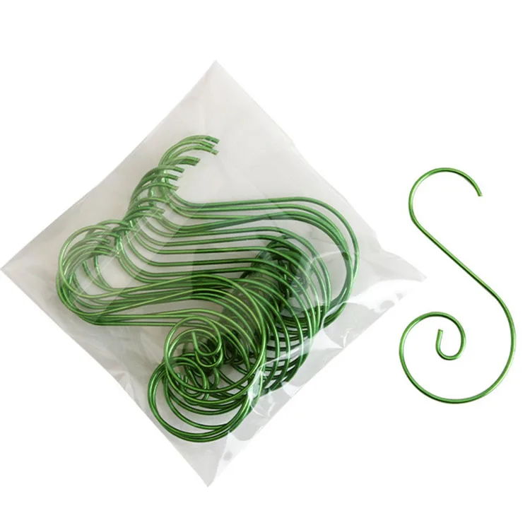 Оптовая продажа, металлические крючки, декоративные крючки из нержавеющей стали, вешалка для рождественской елки, красный/зеленый/Золотой/Серебряный