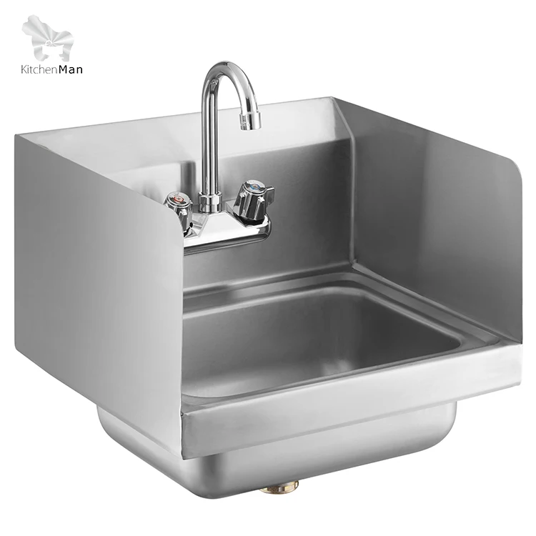 Stainless Steel Sink Commercial Wall Mounted Basin Nsf With Gooseneck