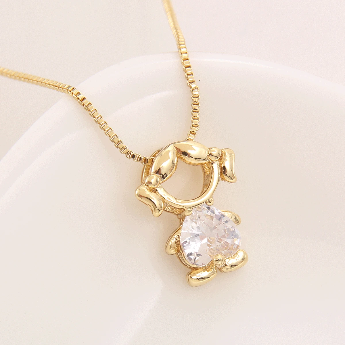 Women Jewelry Directly Children Baby Girl Boys 18k Gold Plated Minimalism  Custom Cubic Zirconia Necklace Fashion Chains Choker