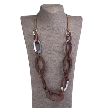 Fashion Wooden Beads Artificial Chain Necklace Bead Chain Necklace Jewelry