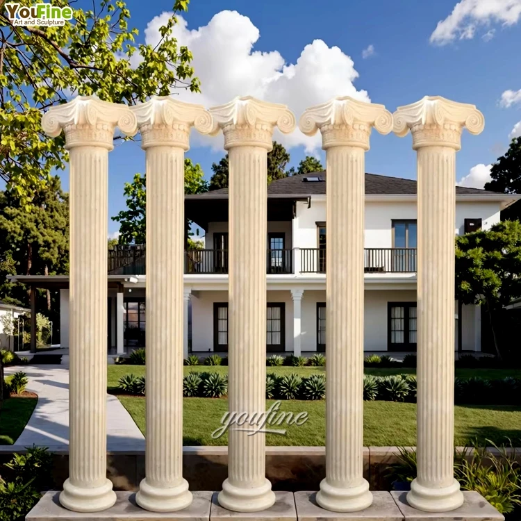 家のためのカスタマイズされた刻まれたローマの石の装飾的な柱