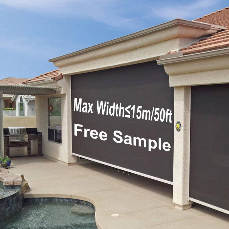 Custom Outside Privacy Blinds Roller Pvc Shade for Patio Door Automatic Motorized Patio Smart Sun Shades Outdoor