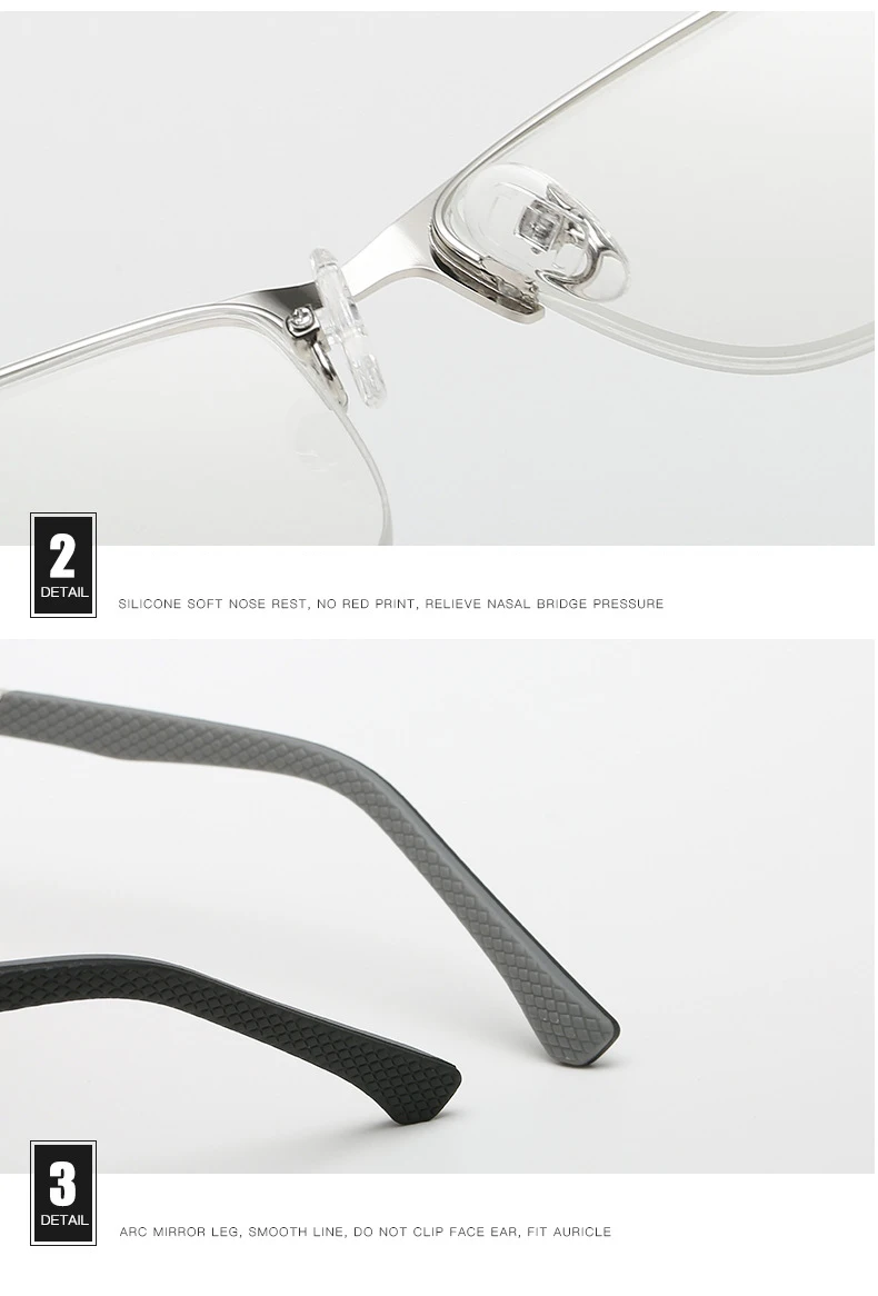 High Quality Half Rim Square Metal Frame Cheap Glasses Hot Sale Reading ...