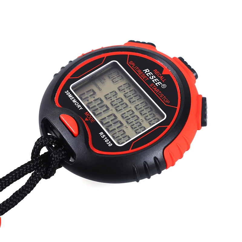 Resee Custom Logo Digital Running Timer 30 Lab Waterproof Professional Sports Stopwatch Electronic Chronometer Digital Display