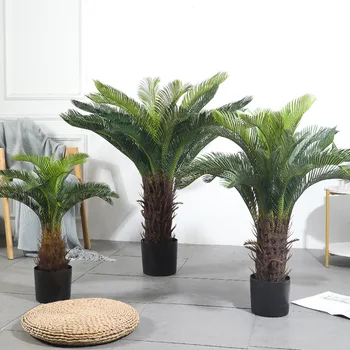 Hot Selling Living room Decor Cycas Revoluta Palm Trees artificial sago palms plastic cycas bonsai plants for home decor