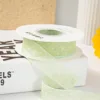 3.8cm textured crinkled chiffon green 1 yard (100 yards/roll)