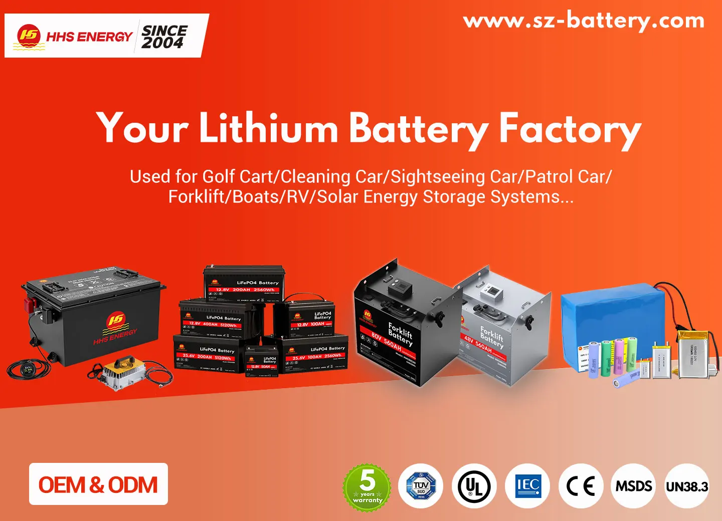 Sib Golf Cart Battery 36v 48v 72v Sodiumion Batteries 72ah 100ah 105ah