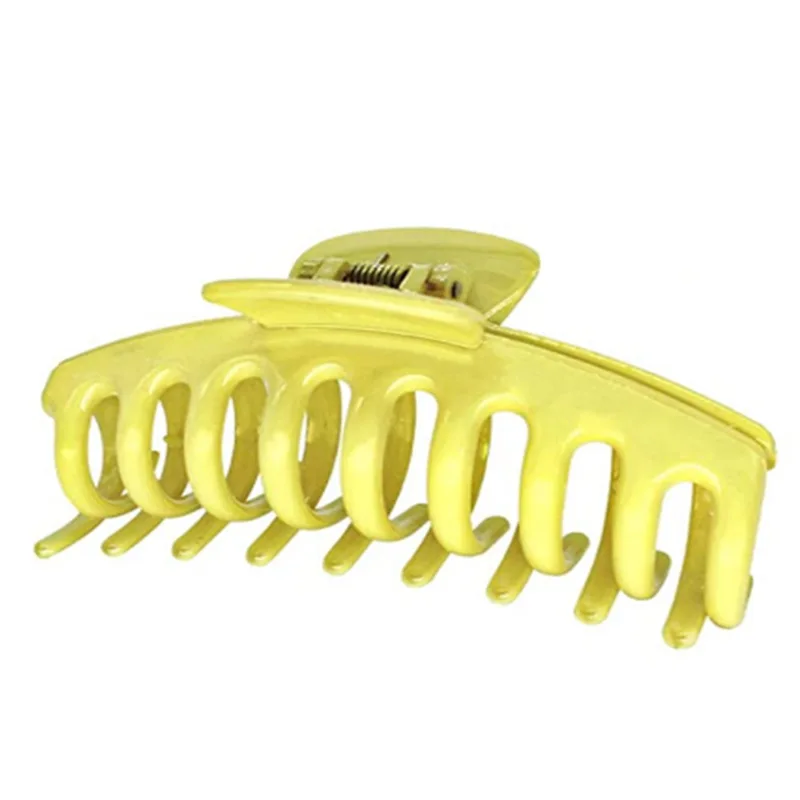 New Fashion Plastic Resin Big Rubber Paint Nonslip Strong Fixing Thick Hair Claw Clips for Women