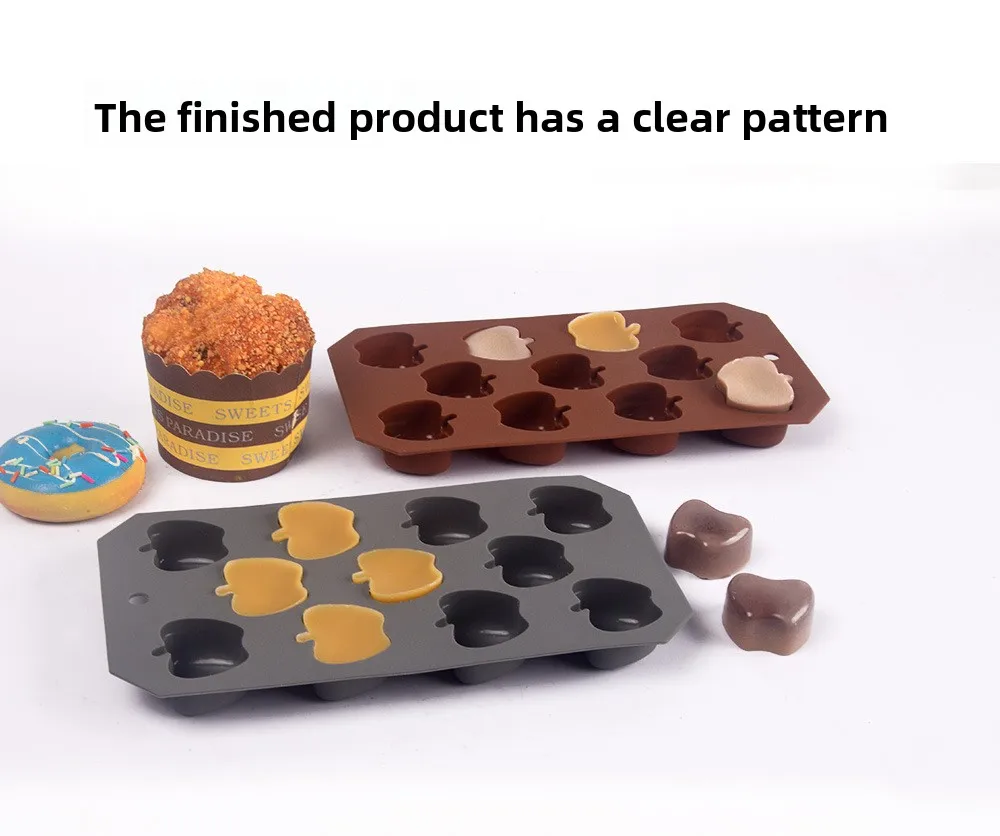 High Temperature Resistant Silicone Apple Mold DIY Crystal Dropping Candy Cheese Chocolate Biscuit Mold for Cake Tools factory