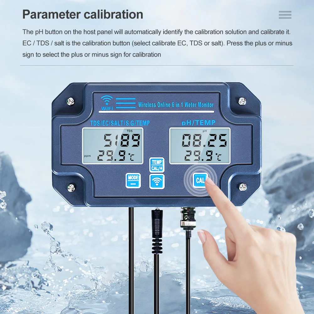 Portable Digital Wireless 4 In 1 Soil Moisture PH Light Temperature Meter