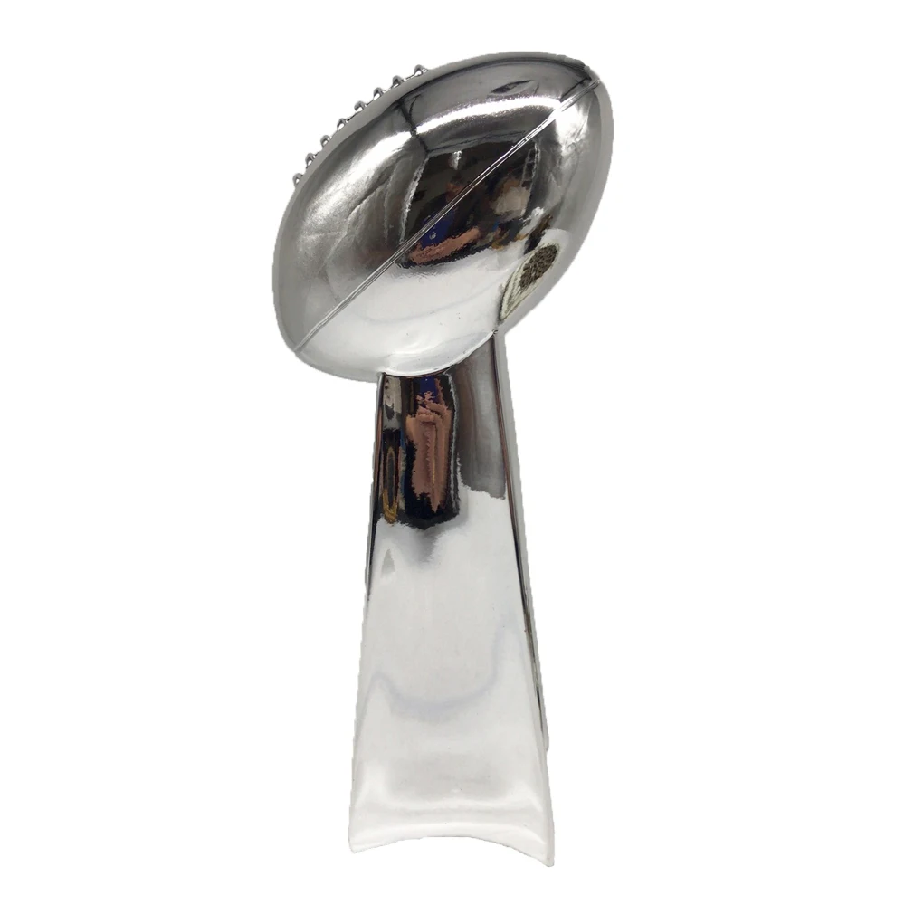 American Football Trophy Resin Electroplating Chrome Lombardi Trophy Replica