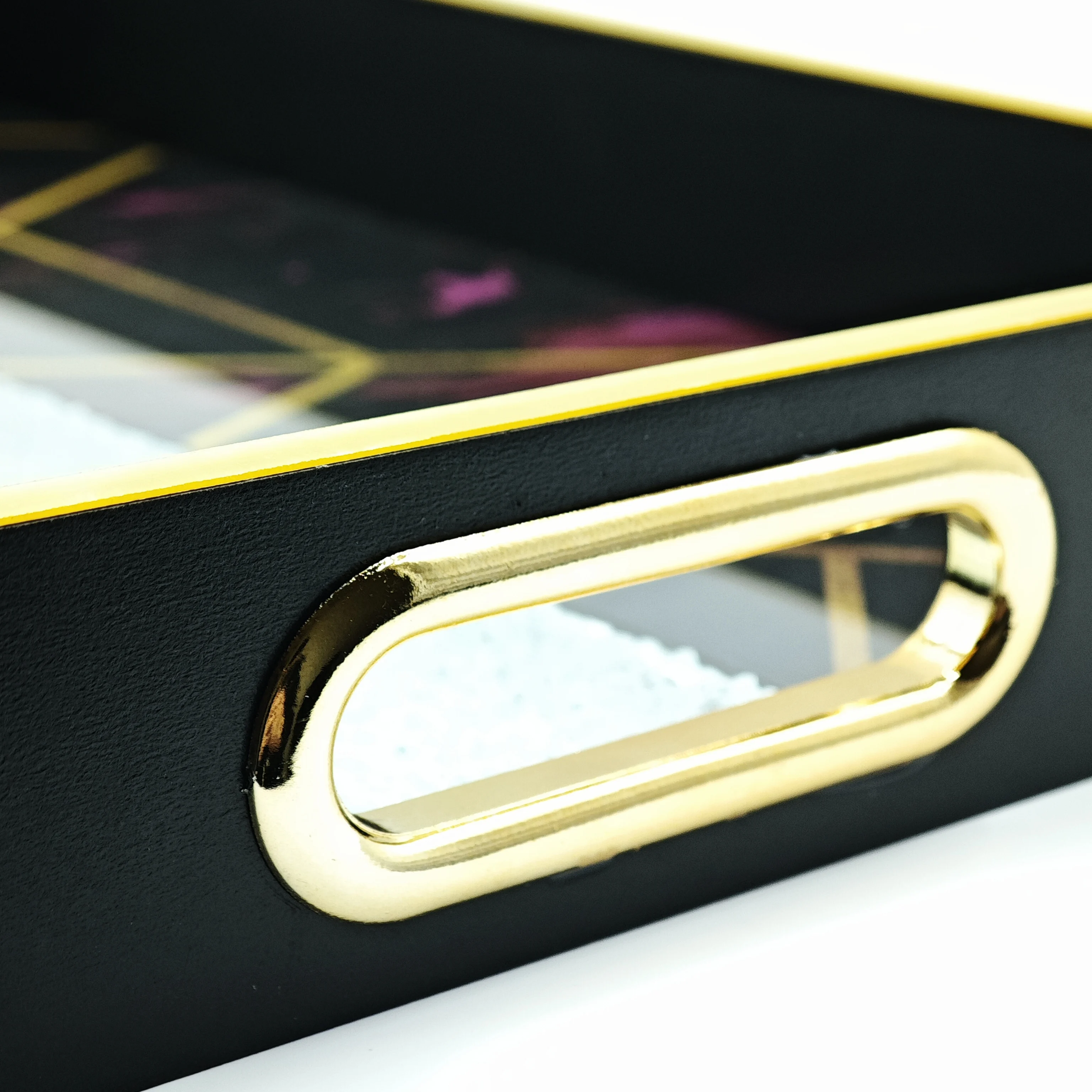 20 Pieces Black Check Tray Set For Restaurants, Black Plastic Guest