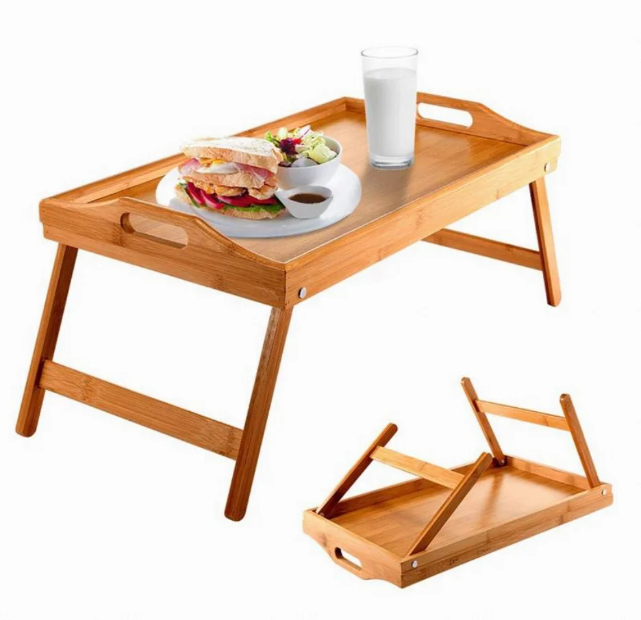 Bamboo Bed Tray Table With Folding Legs Laptop Desk Serving Tray For Bamboo Sofa Tray Table