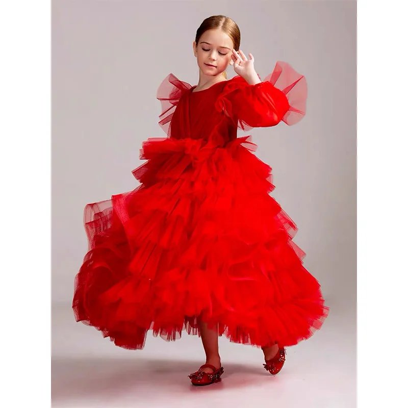 High Quality Teenage New Stylish Formal Occasion Fluffy Pageant Evening Red  Ball Gown 3-5 Year Old Girl Dress For Wedding Party - Buy 3-5 Year Old Girl Dress  Pageant Wedding Occasions Kids