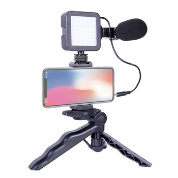 G204 Portable Studio Podcast Smartphone Recording Led Light Kit for Youtube Video Microphone