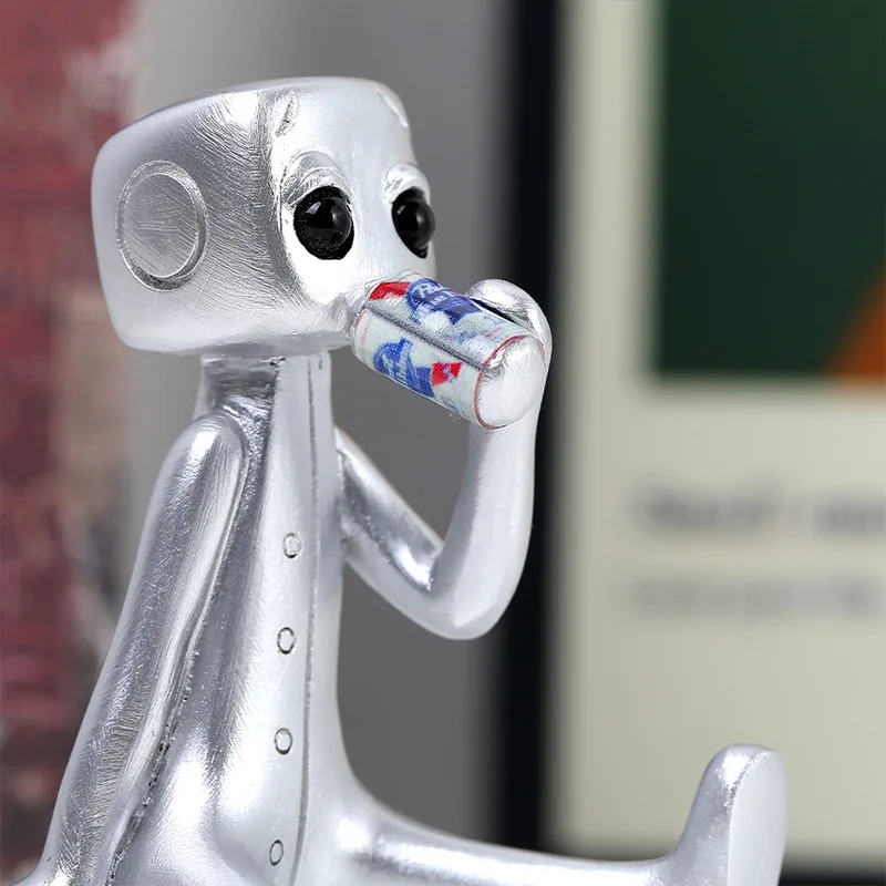 „Your Anxiety Is A Lying H*e“ Roboter-Figur – Niedliche Harz-Statue Für Den Schreibtisch, Motivierend & Witzig