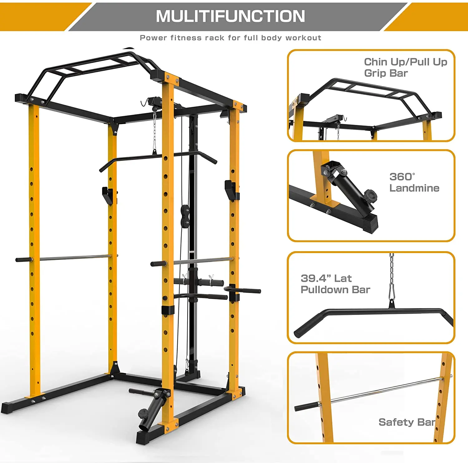 Wholesale Smith Machine Power Cage with LAT Pull-Down Pulley System Squat  Rack Smith Machine