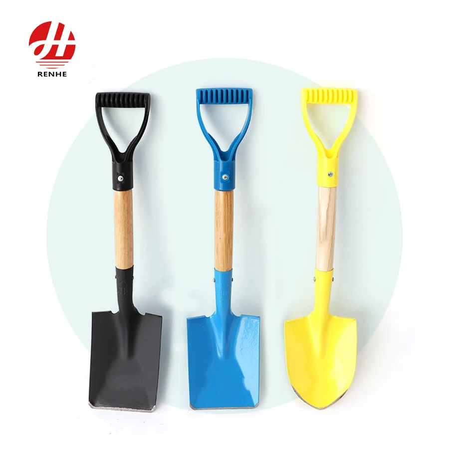 Wholesale Large Hand-Rounded Metal Steel Agricultural Small Spade Mini Shovel with Wooden Handle for Gardening and Farming