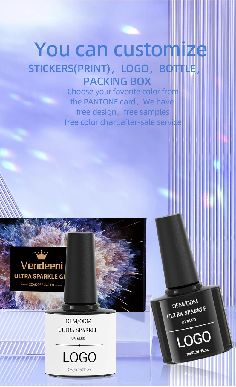 Vendeeni Brand New 24 Color Glitter Gel Polish Kit 7ml Most Popular