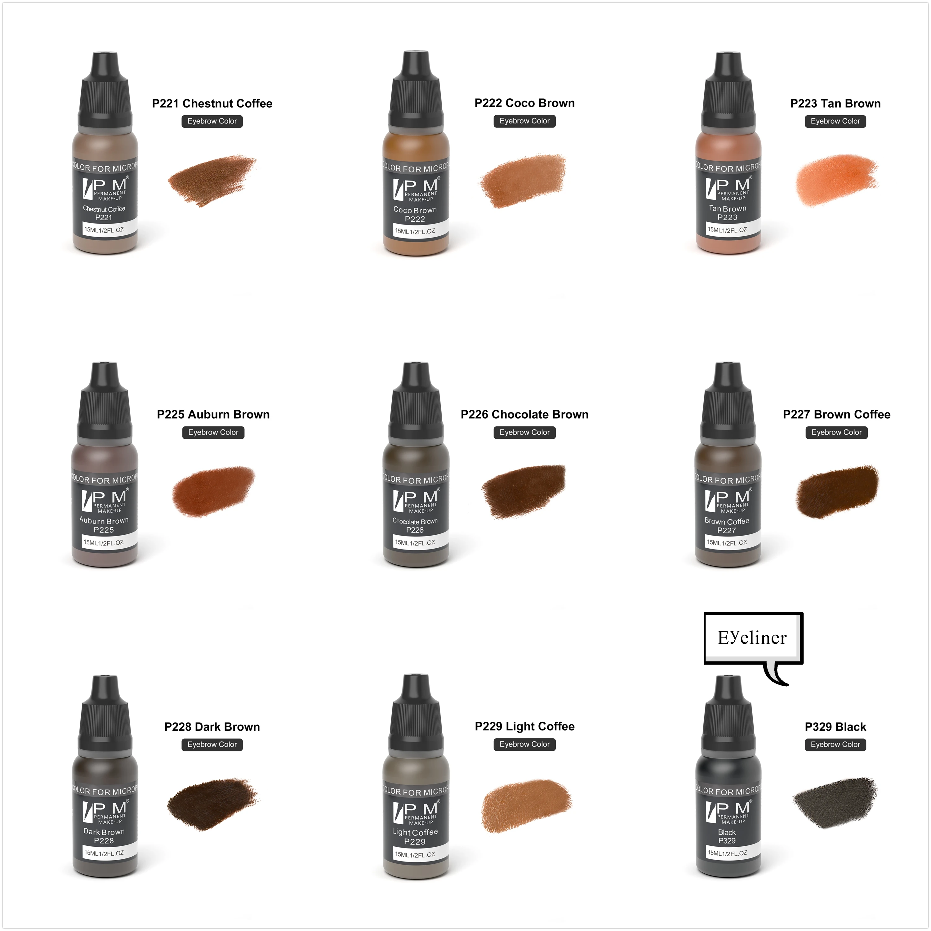 PM Органическая подводка для глаз и губ 54 Цвета микропигментация кожи головы PMU Перманентный макияж татуировочный пигмент