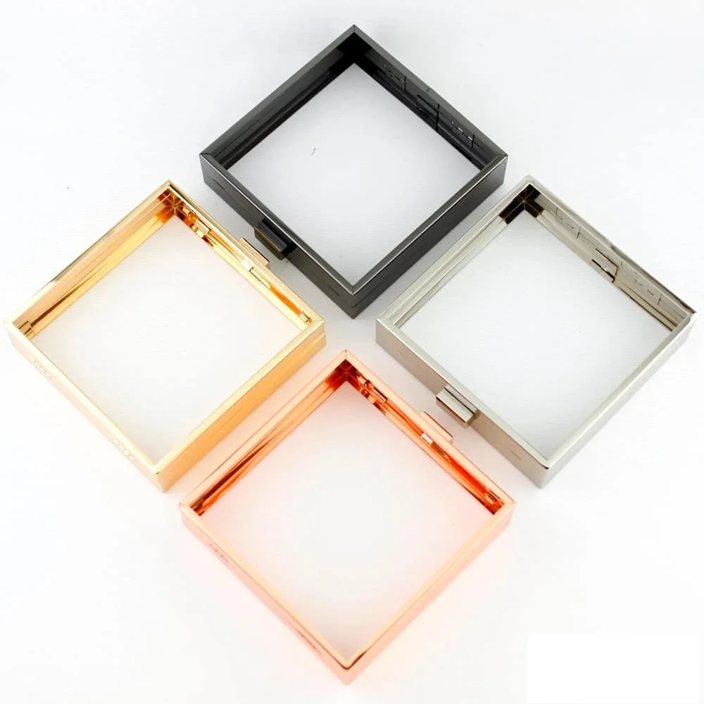 4.33 Inch 11X11cm Square Hollow Metal Frame Purse Clasp Frame Bag