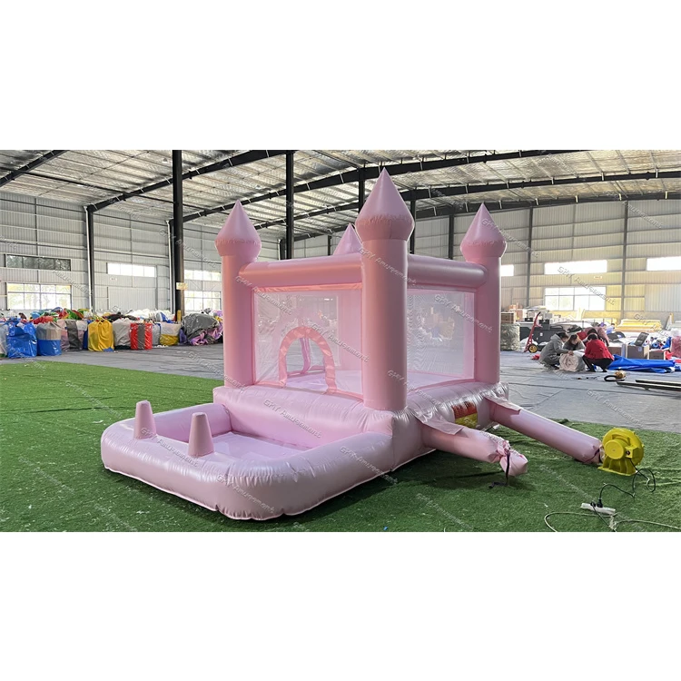 Small Size Pink Bounce House Commercial Inflatable Air Bouncer Mini Bounce Castle With Ball Pit For Sale