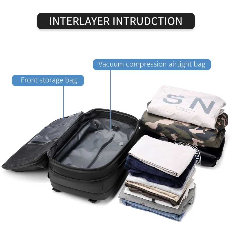 New Trend Anti-Theft Waterproof Outdoor Travel Bagpack Expandable Wet Dry Separation Vacuum Compressor