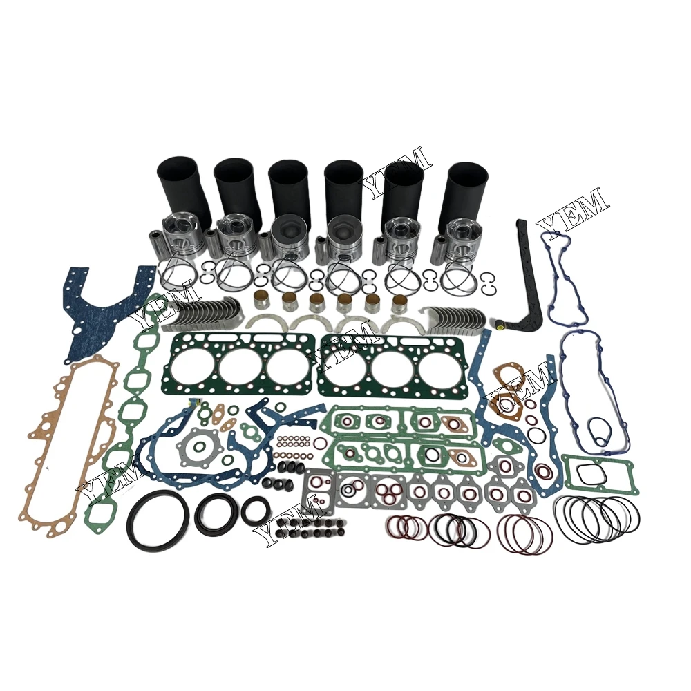 PF6 Engine Rebuild Kit With Bearings Piston Ring Liner Cylinder Gaskets for Nissan