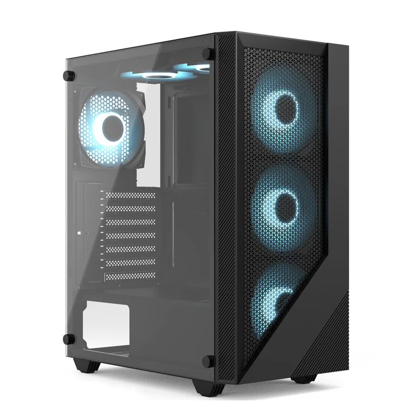New Design ATX HD USB3.0 Tempered Glass Computer Case for Gaming PC Towers Used for Desktop Manufacturer
