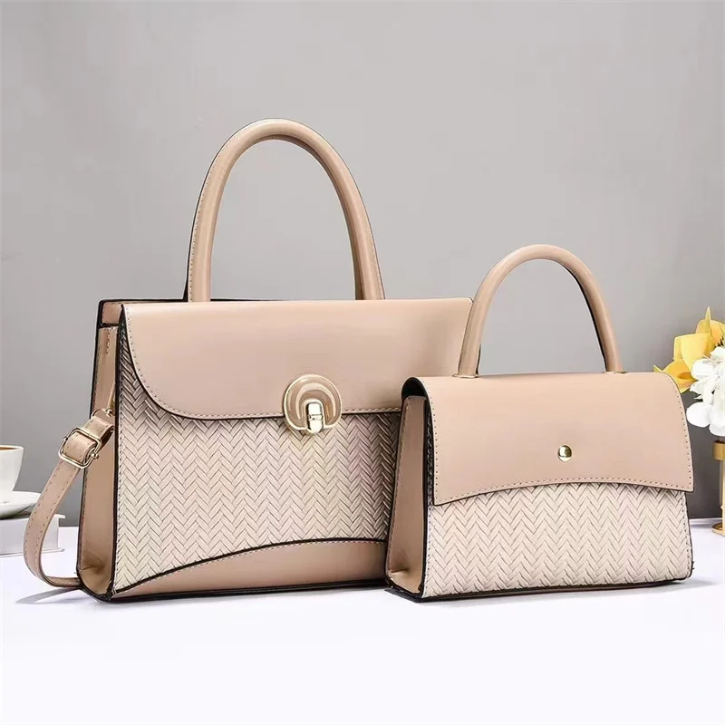 2025 Designer Women's 3-Piece PU Leather Handbags Wallet Set Shoulder Bags Nylon Zipper aperçu 13