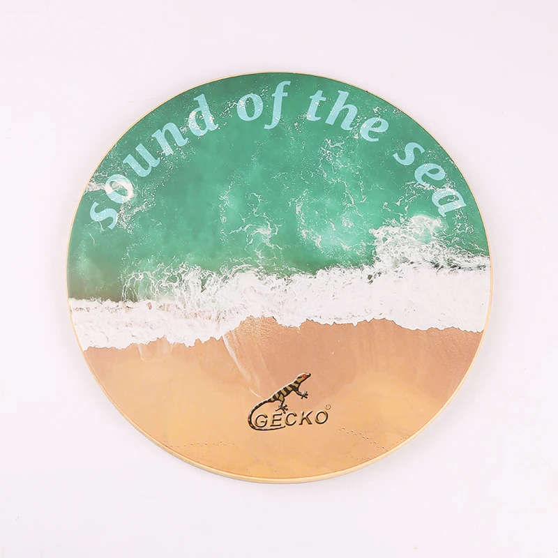 Gecko GH37 Cajon Sea Wave Drum Rounded Wooden Percussion Instruments Professional  Ocean Drum Flat Wooden Case Drums