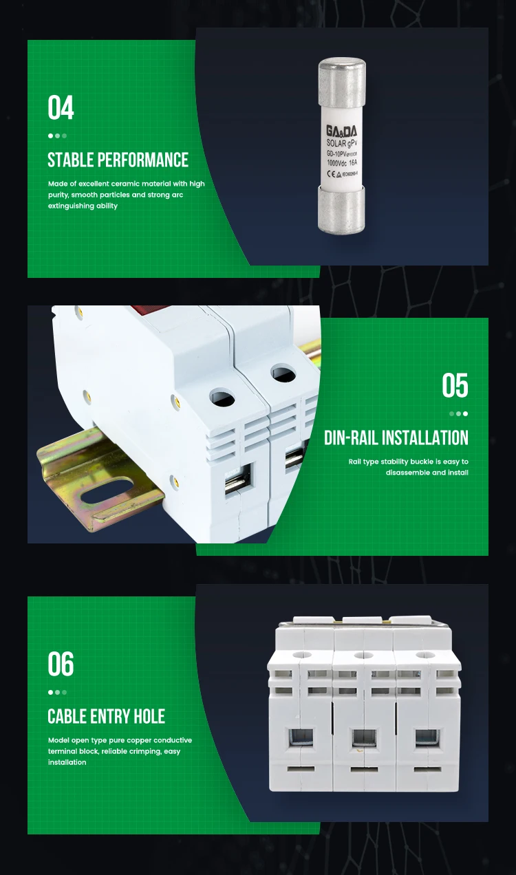 Gdpv32c 1000v Fuse Cylindrical Ceramic Fuses Low Voltage Solar Fuse