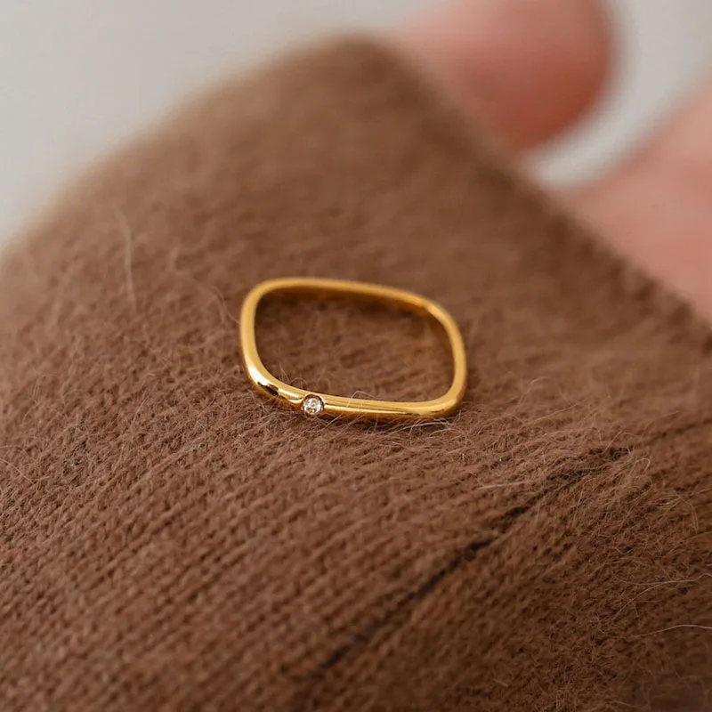2024 Trendy Solid Gold Stackable Ring Fashion Jewelry Gold Plated Rings ...