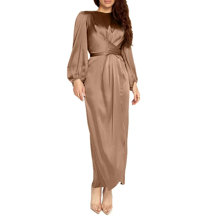CCY Latest Arabic Abaya Designs 2024 Dubai Sexy Casual Elegante Abaya Supplier Women Satin Muslim Dress Islamic Clothing