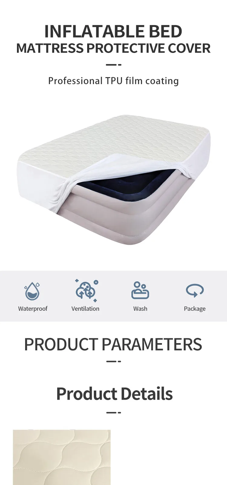 New Arrival Five Sides Waterproof Camping Out Mattress Protector Air Mattress Cover factory