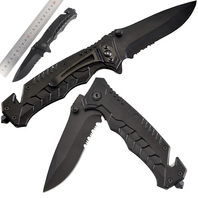 Popular Folding Survival Knife Hunting Tactical Outdoor Survival Kit Navy Seal Cutter Glass Breaker Portable Pocket Knife