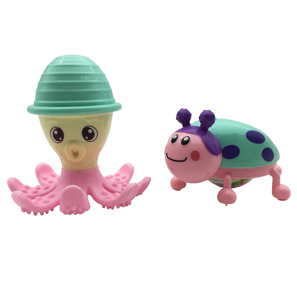 Красочные пластиковые животные ручной шейкер плюшевый осьминог леди жук колокольчики детские погремушки игрушки