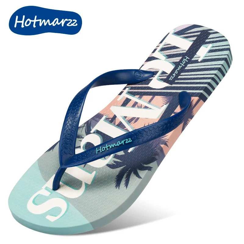 Hotmarzz Custom PVC Flip-Flops Slippers for Men Women Beach Shoes Sandals for Swimming Pool Use Promotional Flip Flops