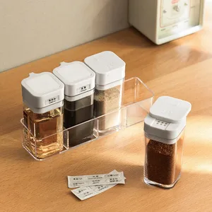 Plastic Small Soy Sauce Bottle Vinegar Bottle Seasoning Jar Condiment Jar Storage Seasoning Jar Set for Kitchen &Restaurant