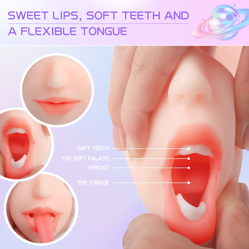 S-HANDE 3 in 1 Artificial Pussy Mouth Vagina Anal Realistic Pocket Pussy Deep Throat Sex Toys for Men