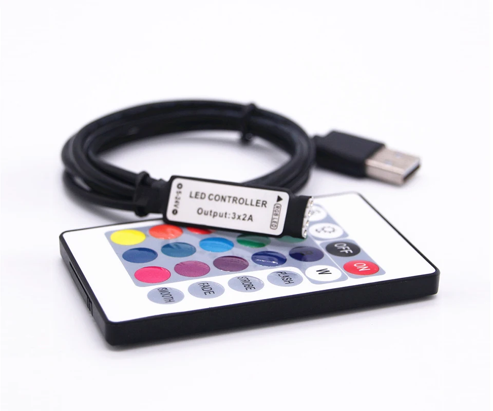 DC 5V USB RGB Controller IR Wireless Remoter RF Remoter Control for 5 V Volt LED Strip Light