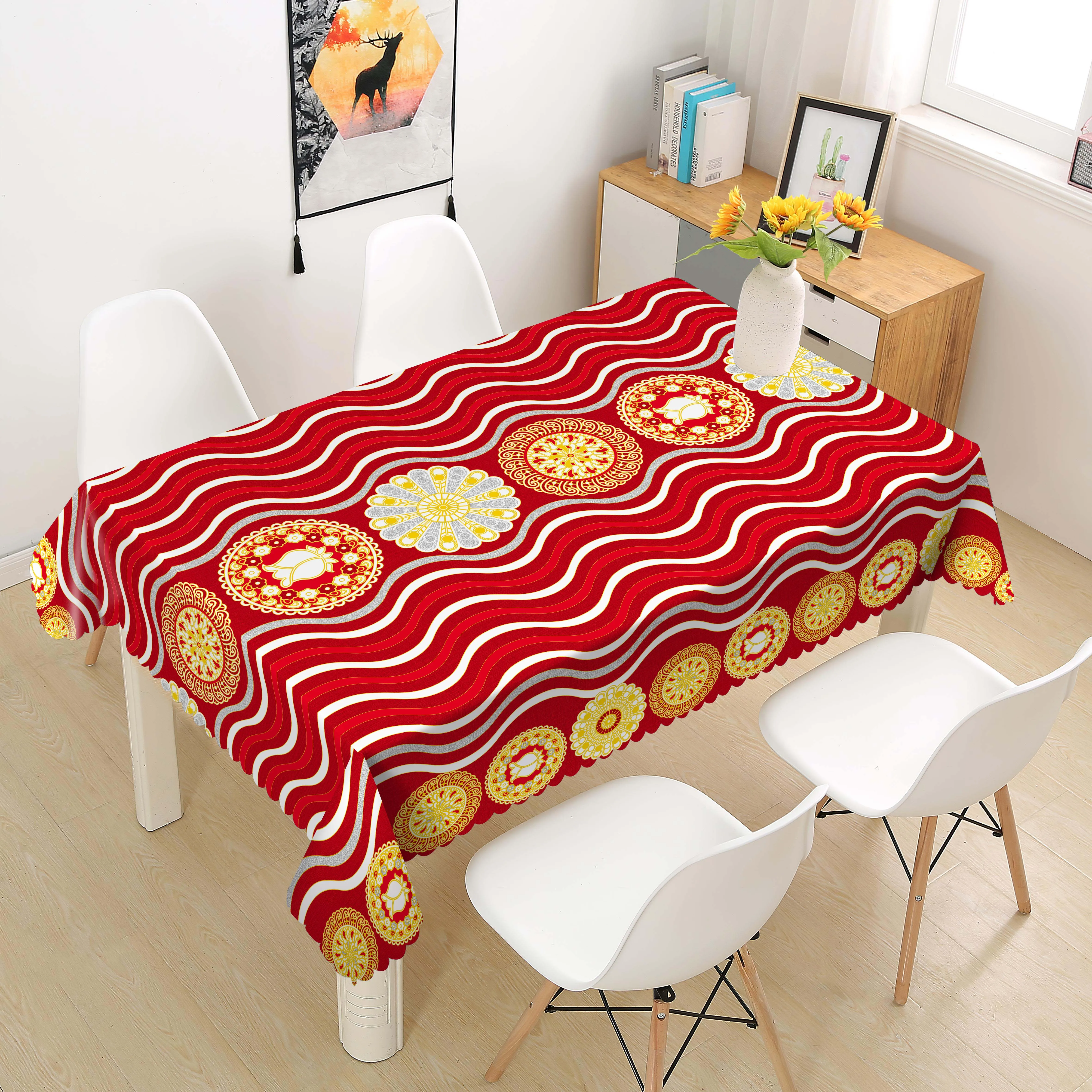 Golden Tablecloth  Plastic Rolls  Pvc Table Cover