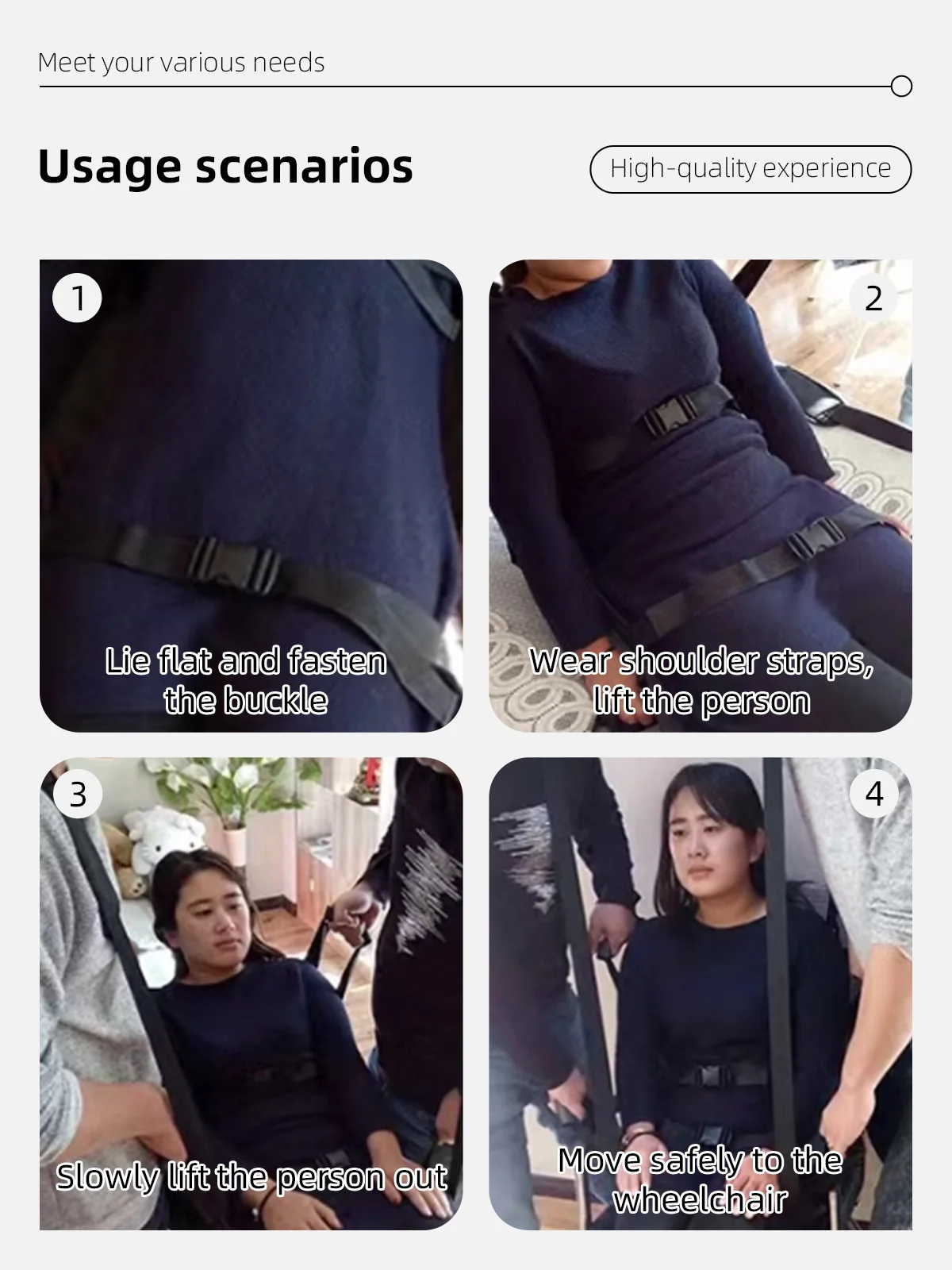 Wholesale Aidingcare PT-3611 Patient Lift Gait Belt for Elderly with N - product detail 2