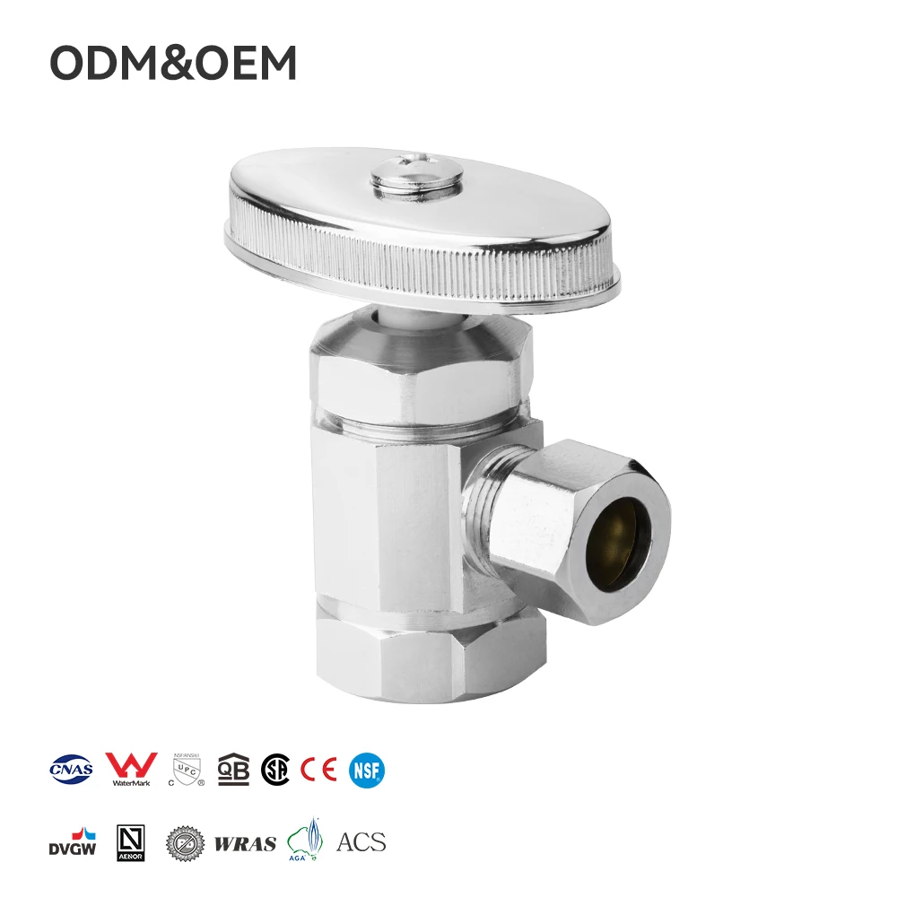 Yüksək Keyfiyyətli Qurğuşunsuz Tunc Bucaq Klapanı, Hamam və Mətbəx Çeşməsi üçün Universal Su Söndürücü, Xrom Örtüklü, PN16 Təzyiqli, Dözgün