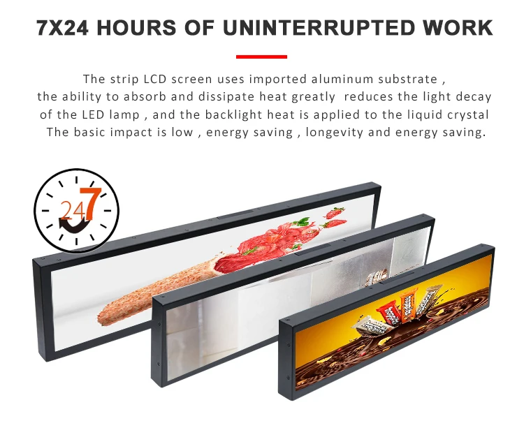 Ultra Wide Panel Shelf Edge Bar Screen Panel Digital Displays Stretched