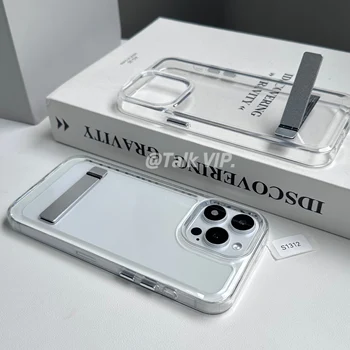 custom clear tpu phone case with mental holder bulk wholesale transparent back covers with  high raised bezel