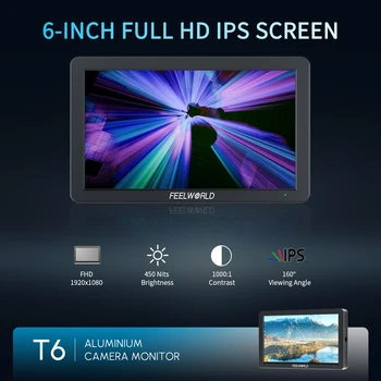 FEELWORLD T6 Professional Camera Field Monitor Aluminum Housing 1920x1080 OEM Factory Direct Custom Packaging detail image