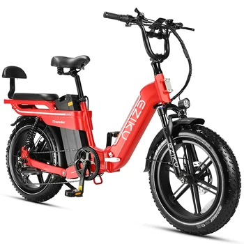 Hot Sale Eziku Adult Electric Bike 20"x4.0" Fat Tire Step-Thru 750W Foldable 48V 30AH Long Range Removable Lithium Battery Power