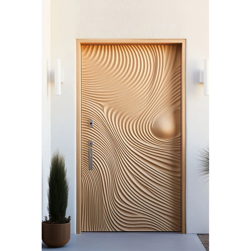 Latest Design Handcraft Timber Wooden Pivot Main Doors for Houses Wood Carving Front Entry Doors Home Decor