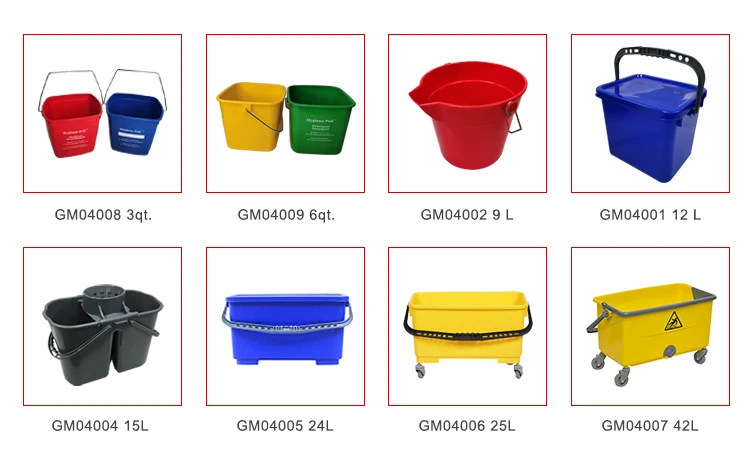 Rectangular Plastic Pail custom water cleaning washing square plastic bucket manufacturer with lids